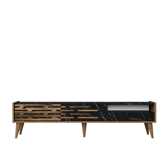 Hanah Home Soporte para TV Valensiya Nogal, Negro y Mármol
